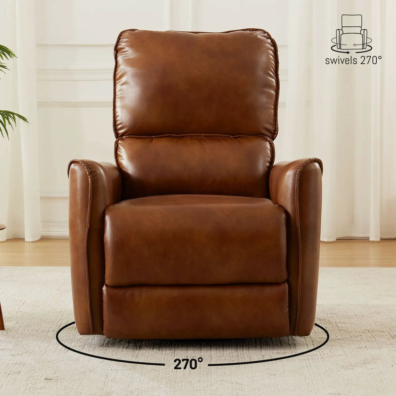 Electric Recliner Chair With Rocker And Swivel Function - Brown by HouseOfZazla