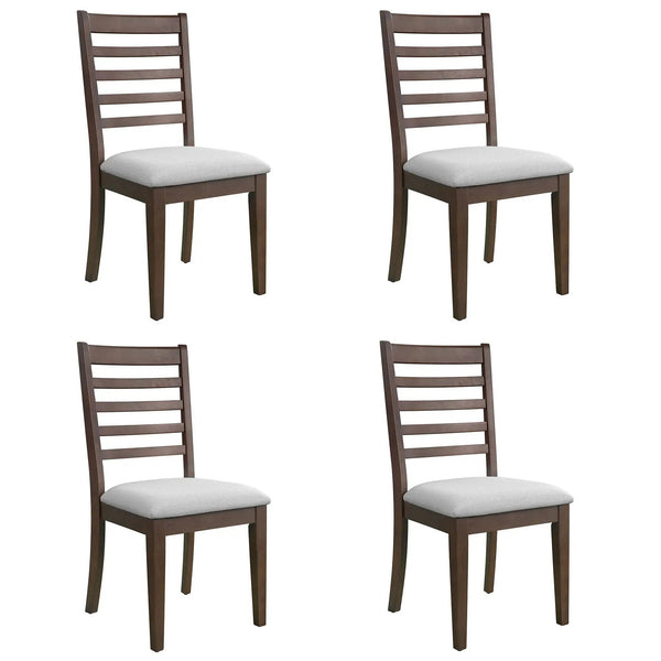 Upholstered Armless Chairs With High Ladder Back