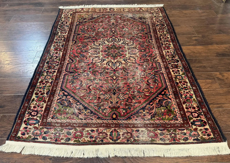 Antique Persian Malayer Rug 4'7" x 6'6" – 1920s Tribal Red Wool Carpet by Jewel Rugs