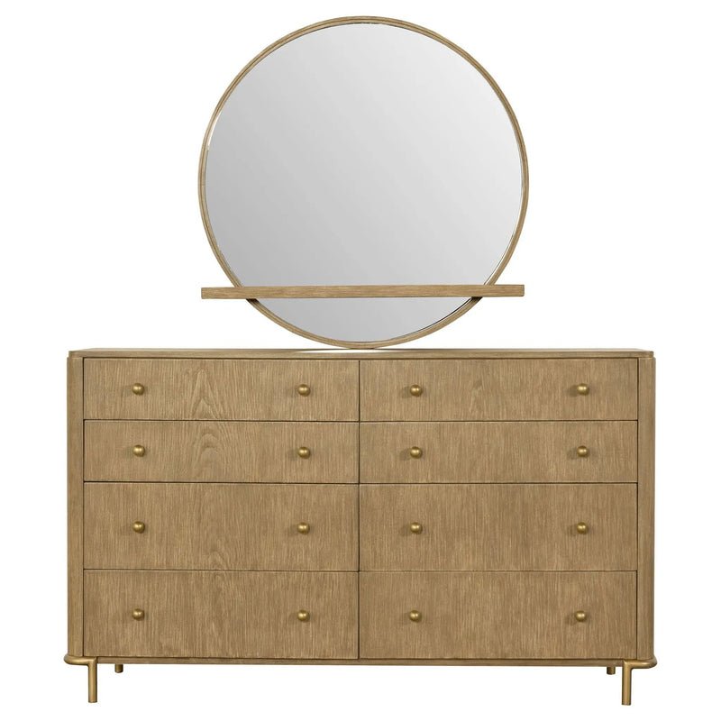 Arini 8-drawer Dresser with Mirror Sand Wash by Unique Piece Furniture
