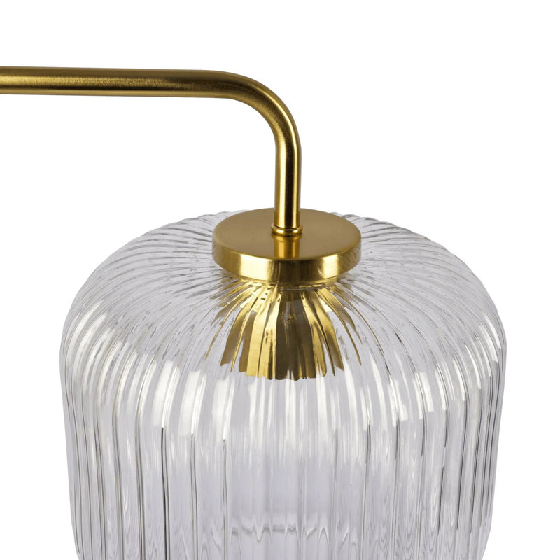 Haven - Clear Table Lamp, Button Control - Gold / White / White Marble by HouseOfZazla
