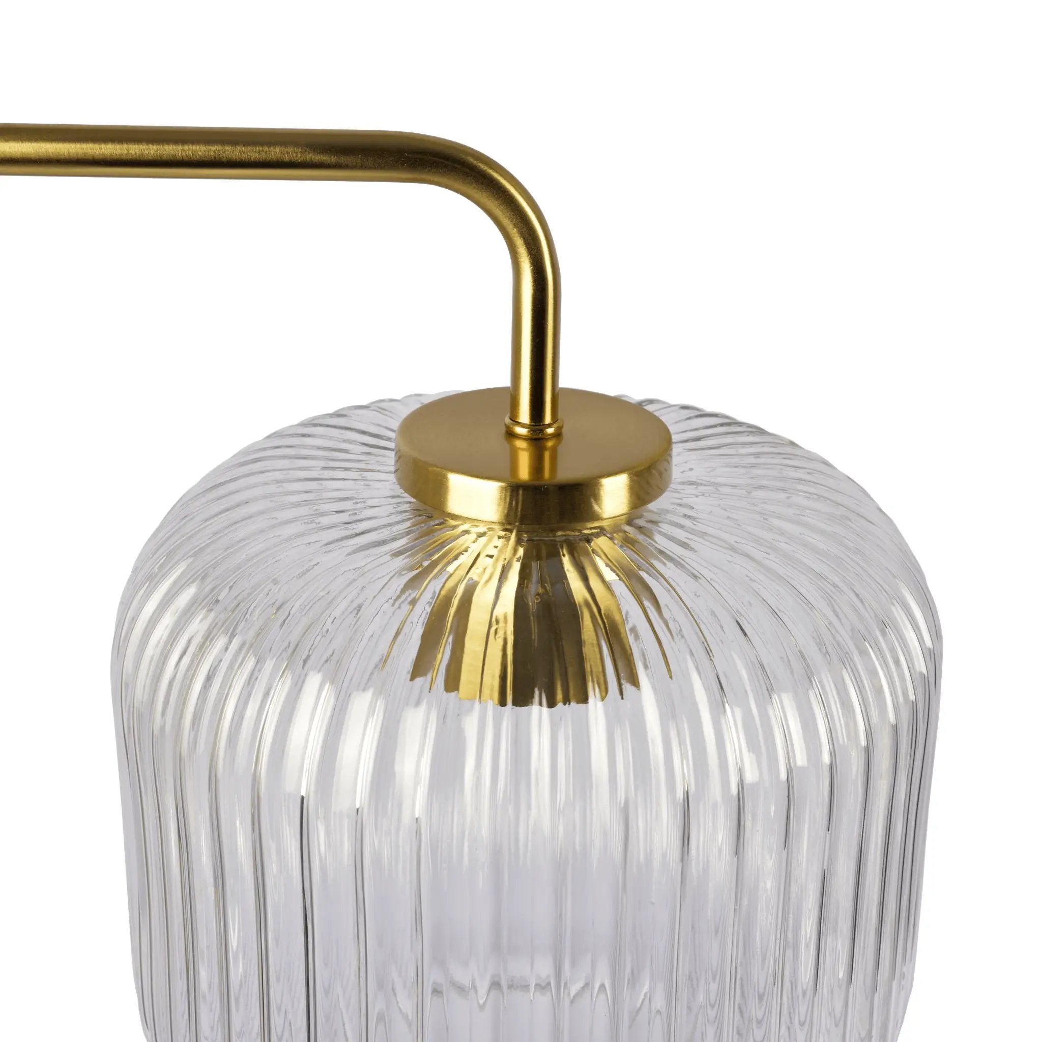 Haven - Clear Table Lamp, Button Control - Gold / White / White Marble by Unique Piece Furniture