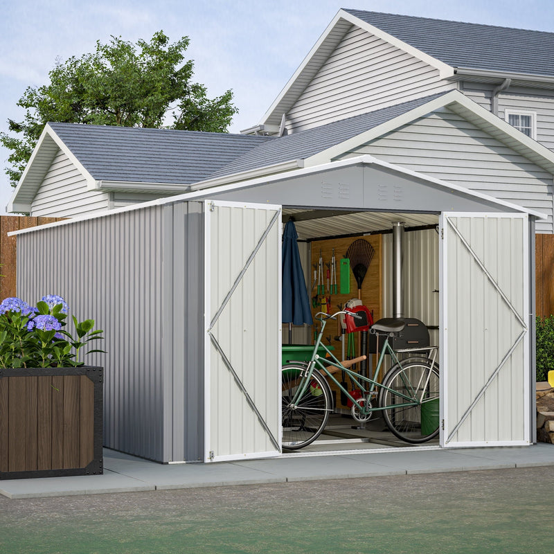 10 x 12 ft. Outdoor Storage Shed with Floor Frame Kit by HouseOfZazla