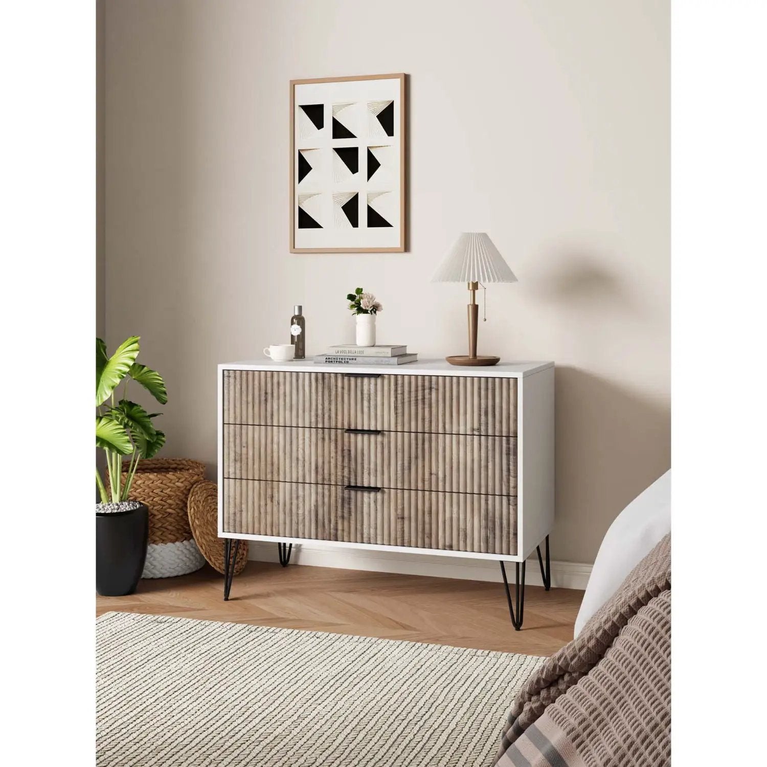 Dumbo - Fluted Dresser - Gray / White by HouseOfZazla