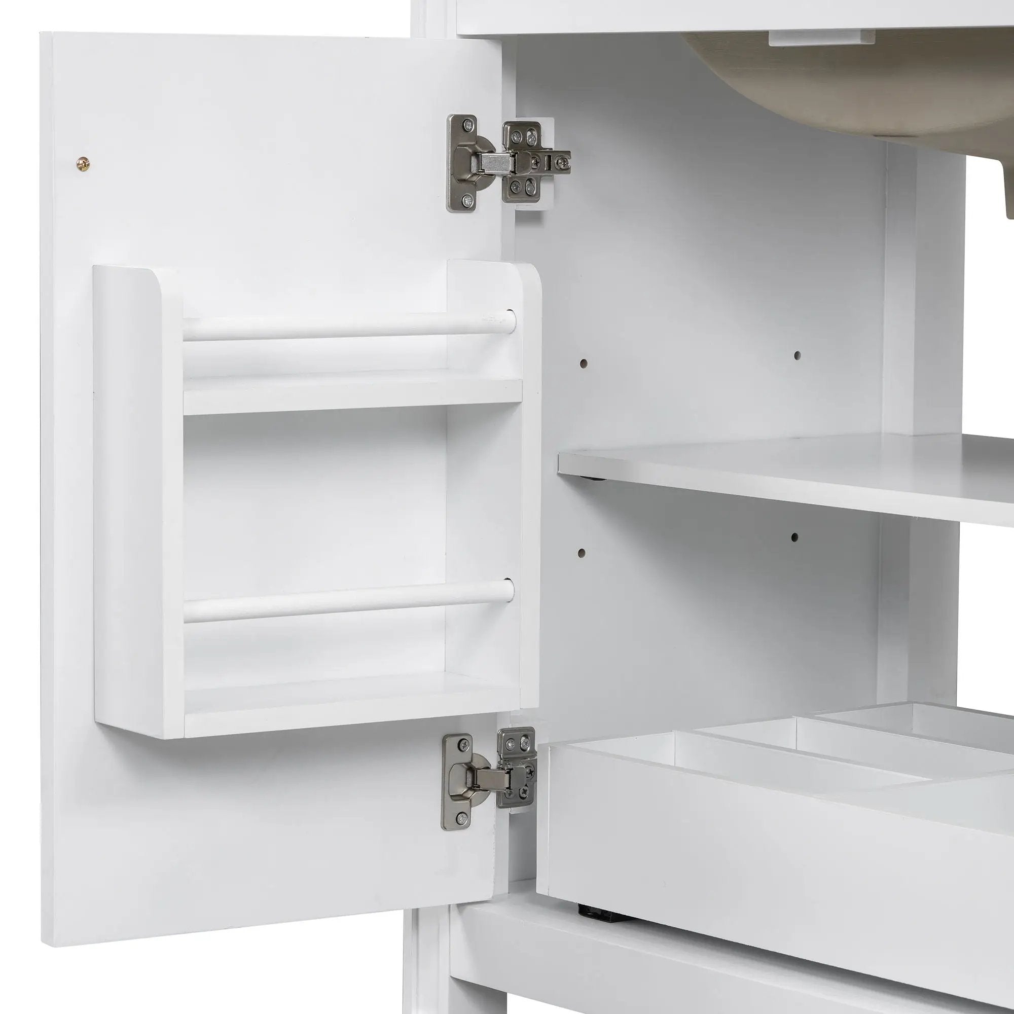 Double Sink Bathroom Vanity Set with Wall Mount Mirror Cabinet by HouseOfZazla
