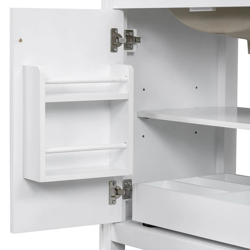 Double Sink Bathroom Vanity Set with Wall Mount Mirror Cabinet by HouseOfZazla