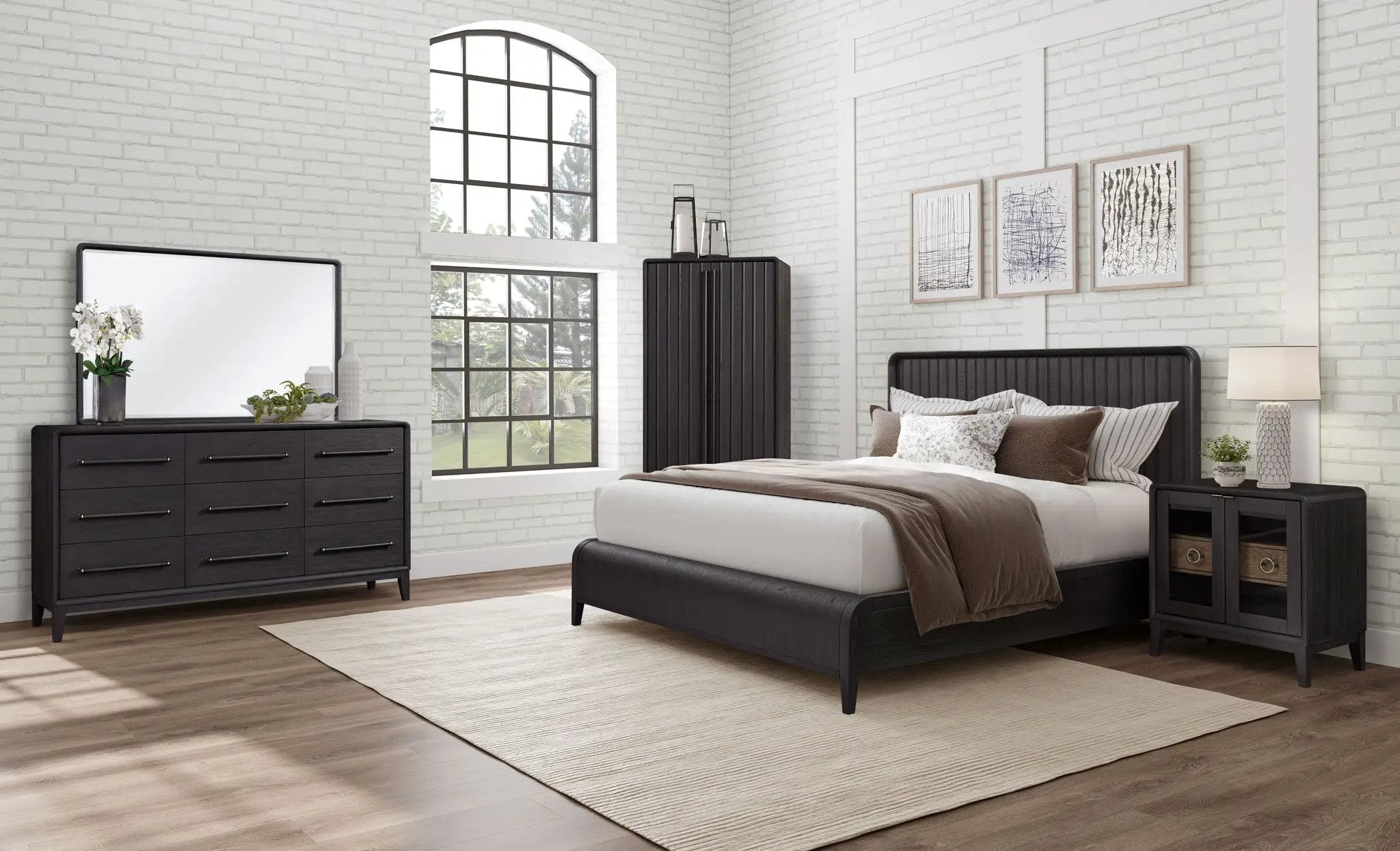 Waterfall Panel Bed & Design Elements by Unique Piece Furniture