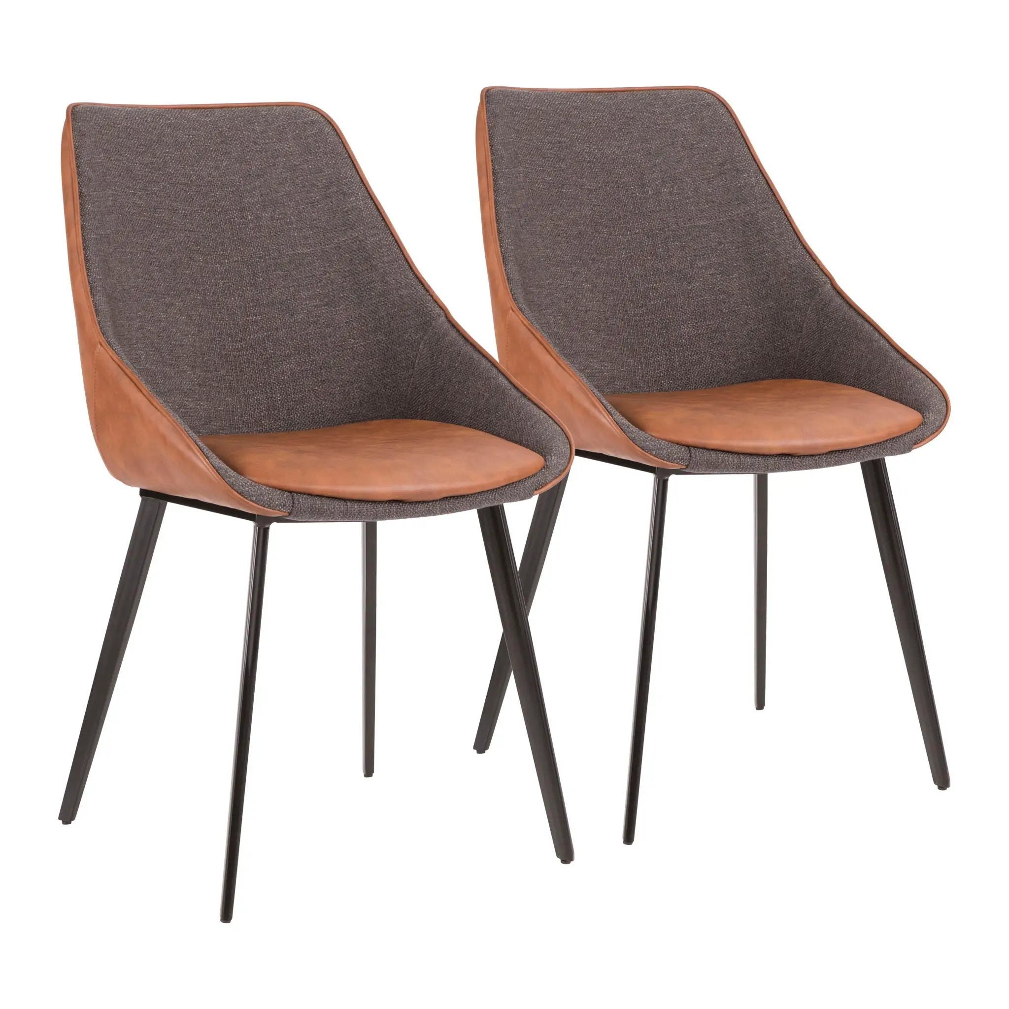 Marche - Contemporary Two Tone Chair (Set of 2) - Brown / Gray by Unique Piece Furniture
