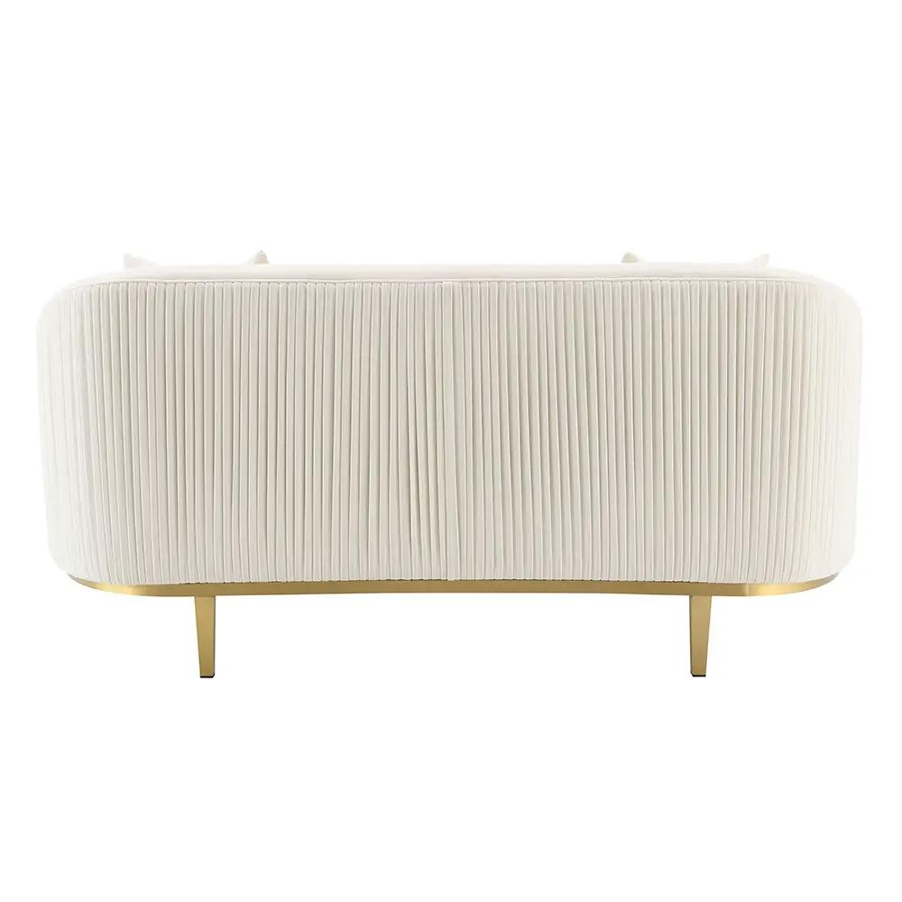 Martina - Loveseat With 2 Pillows - Ivory Velvet by Unique Piece Furniture