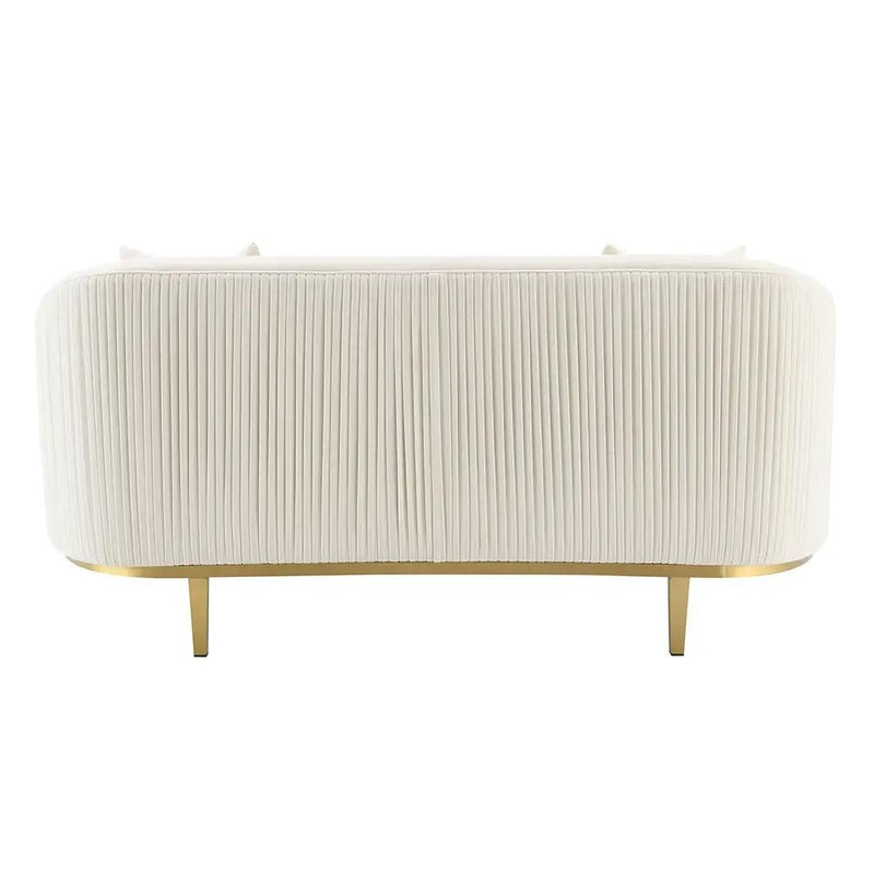Martina - Loveseat With 2 Pillows - Ivory Velvet by Unique Piece Furniture