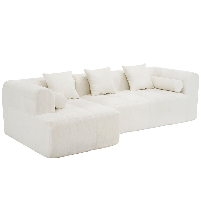 Sectional Free Combined Sofa With 2 Side Pockets by HouseOfZazla