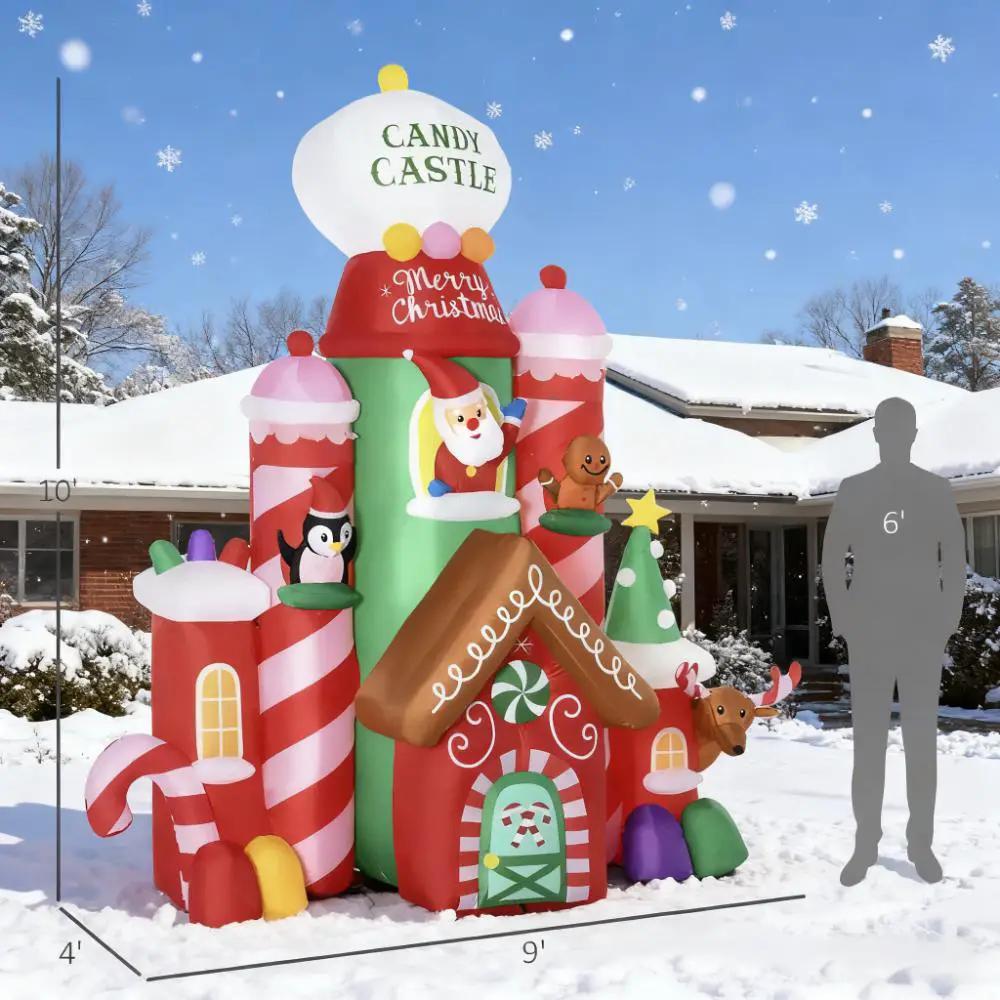 10ft Christmas Inflatables Candy Castle by HouseOfZazla