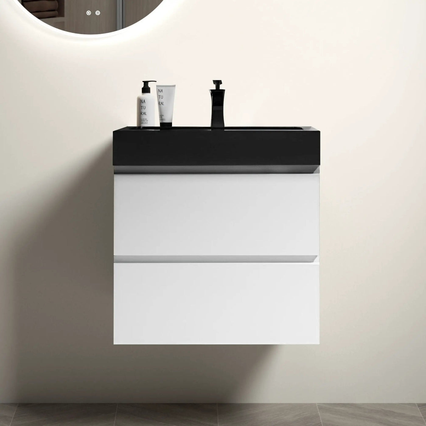 Alice - Bathroom Vanity With Large Storage, Sink, Wall Mounted by Unique Piece Furniture