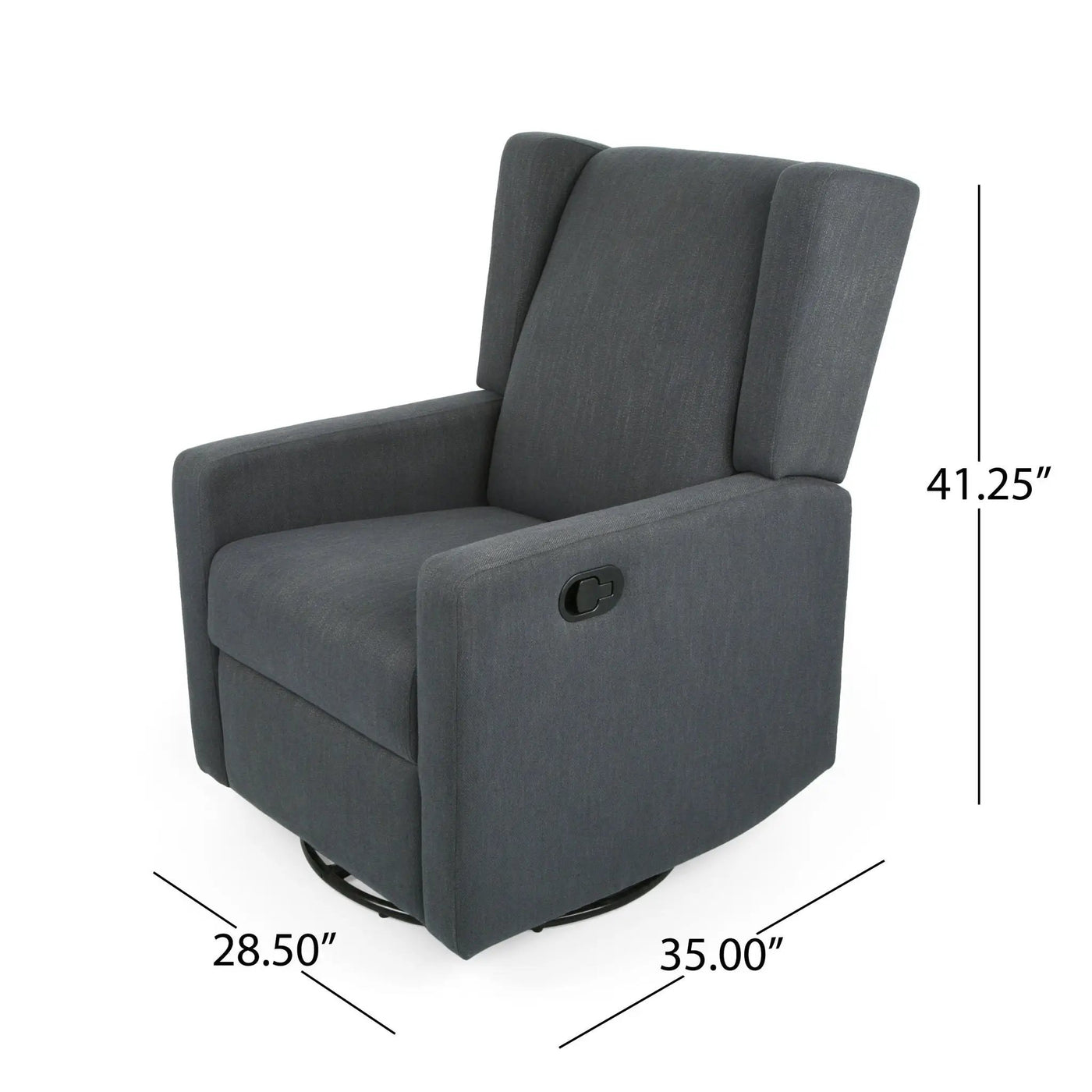 Landau Contemporary Fabric Upholstered Swivel Recliner by Unique Piece Furniture
