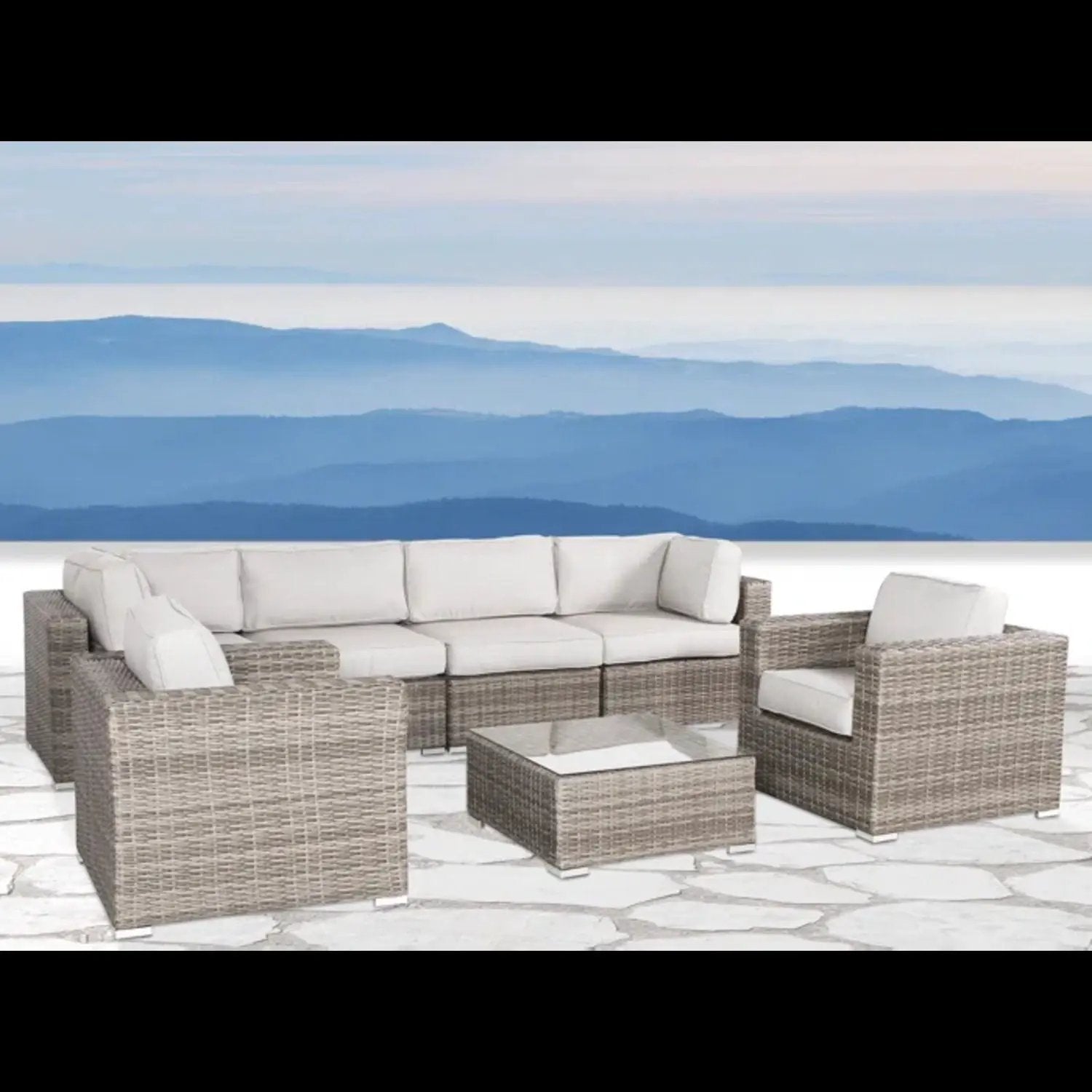 Stylish Entertainment Sectional Set, Outdoor Living by Unique Piece Furniture