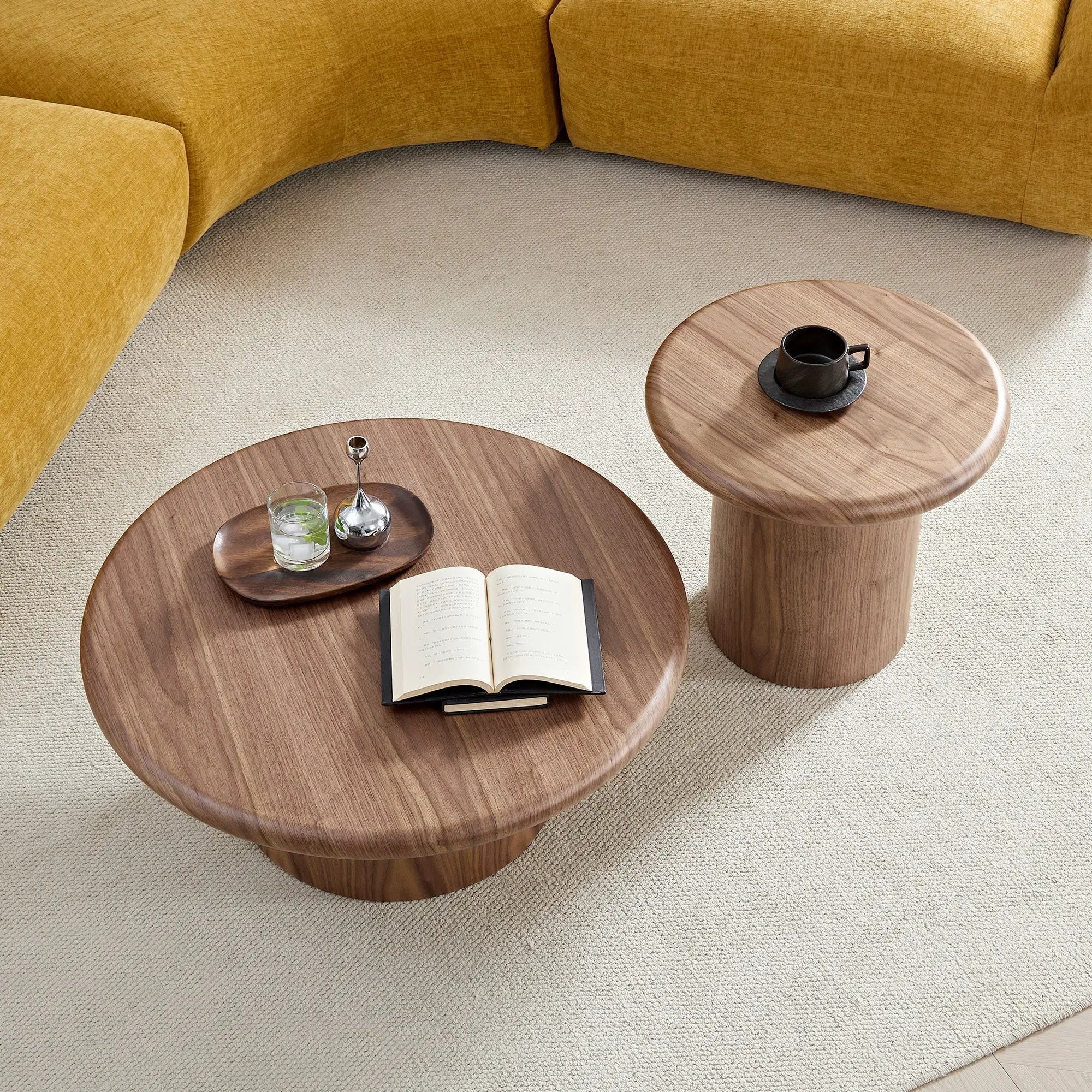 2-Piece Modern Round Coffee Table Set by HouseOfZazla