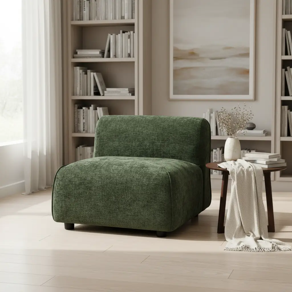 Modern Curved Upholstered Accent Chair by HouseOfZazla