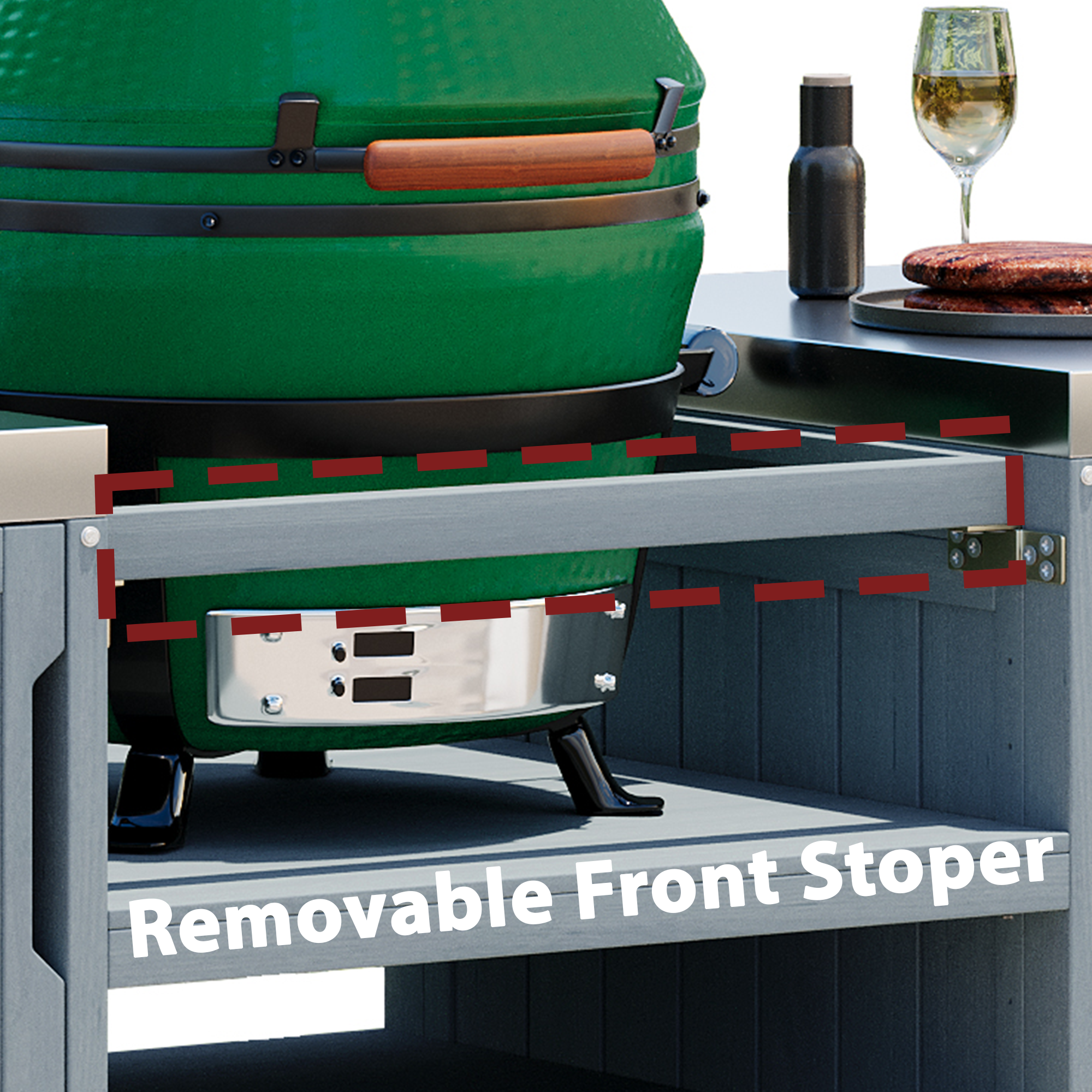 K&K 66.5" Outdoor Kitchen Island for Big Green Egg Grills by HouseOfZazla