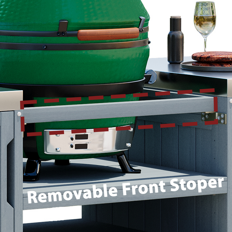 K&K 66.5" Outdoor Kitchen Island for Big Green Egg Grills by HouseOfZazla