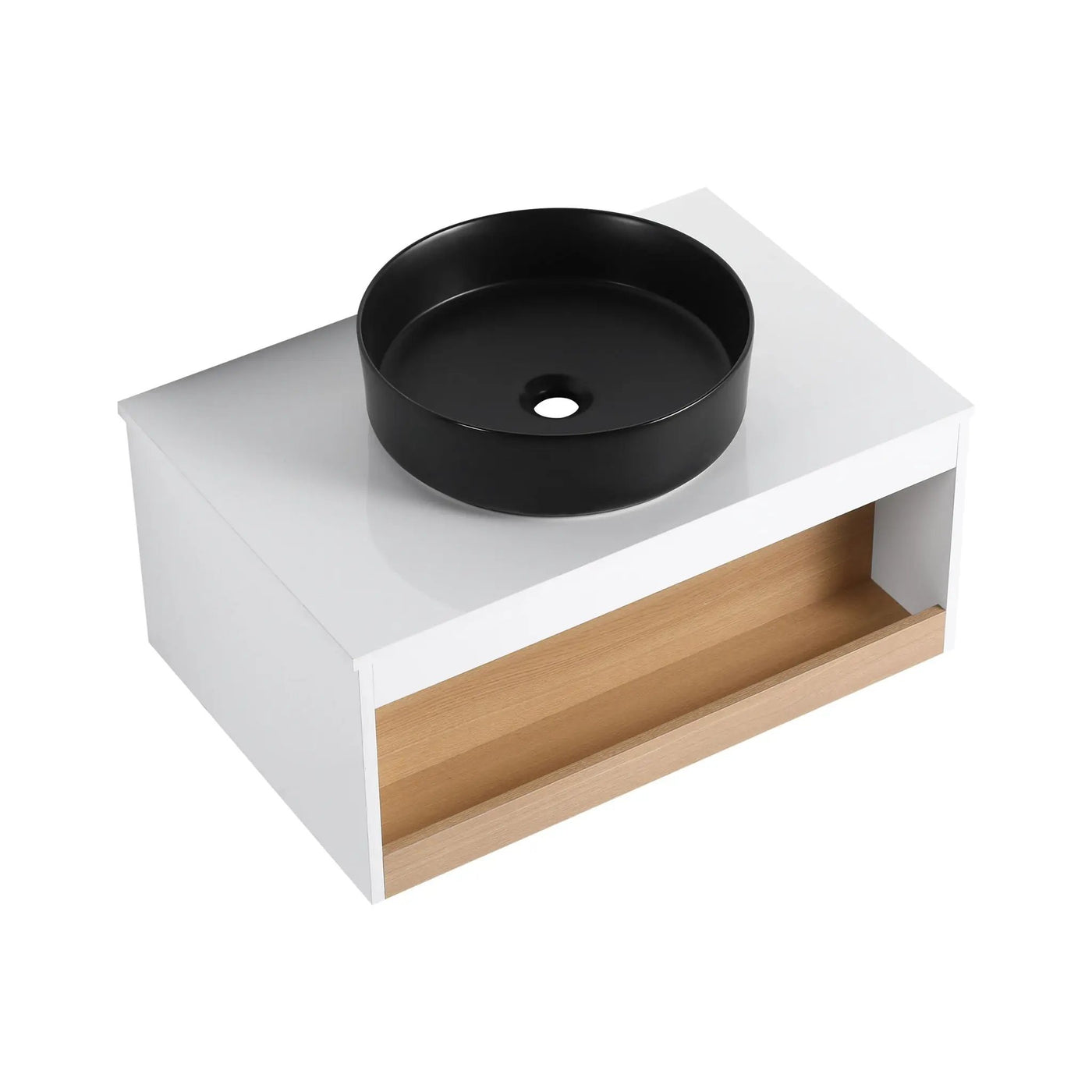 Floating Bathroom Vanity With Glossy Round Vessel Sink by Unique Piece Furniture