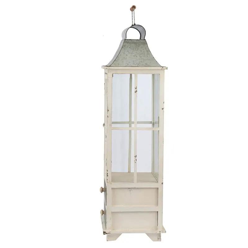 Wooden Candle Lantern Decorative, Hurricane Lantern Holder Decor For Indoor Outdoor, Home Garden Wedding - Ivory by HouseOfZazla