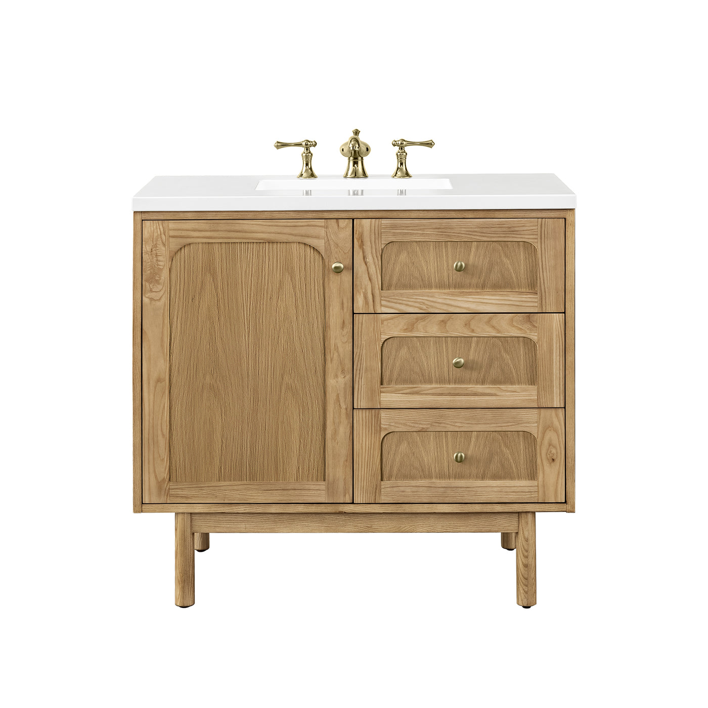 James Martin Laurent 36" Dual Mount Single Bathroom Vanity, Light Natural Oak, view 37