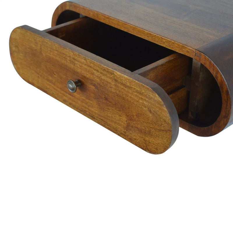 Wall Mounted Round Bedside Table - Chestnut by HouseOfZazla