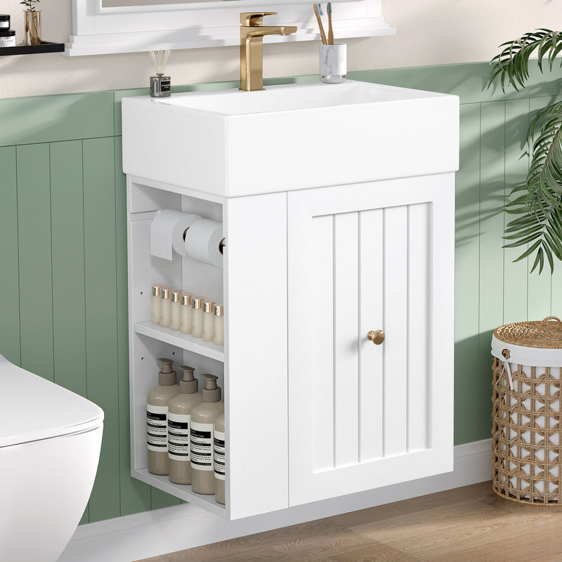 20-Inch Bathroom Vanity with Ceramic Sink and Storage Cabinet by HouseOfZazla