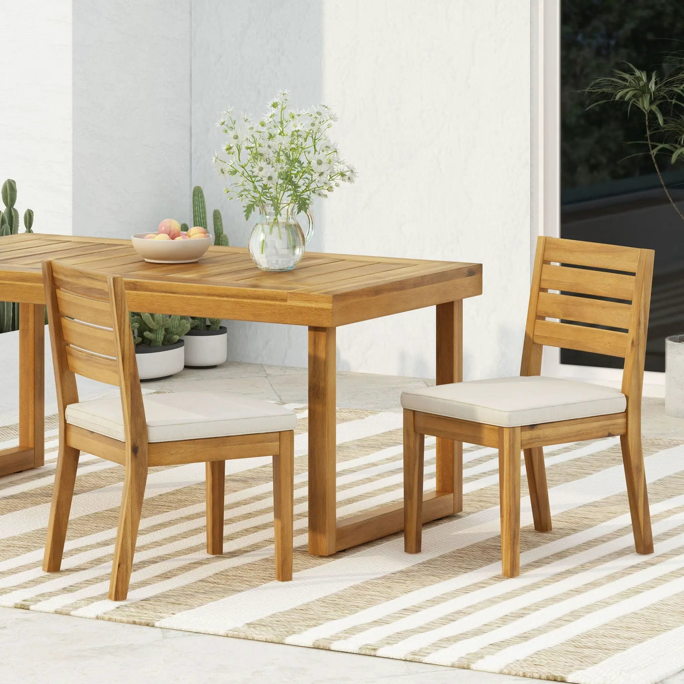 Outdoor Armless Dining Chair With Cushions by HouseOfZazla