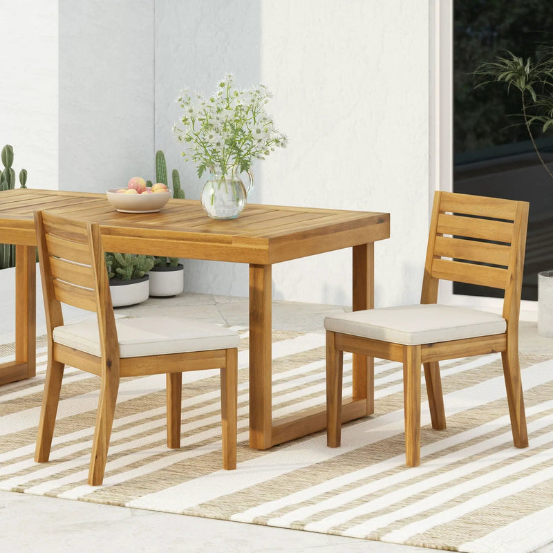 Outdoor Armless Dining Chair With Cushions by HouseOfZazla