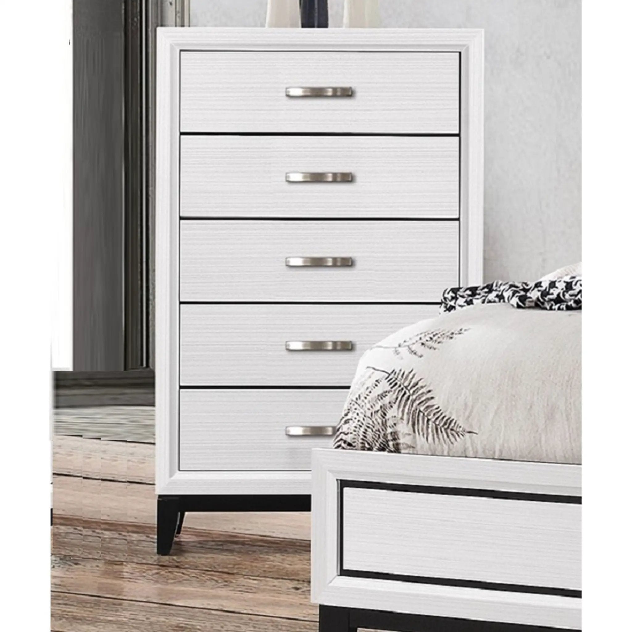 Contemporary 5 Drawer Tall Chest by Unique Piece Furniture