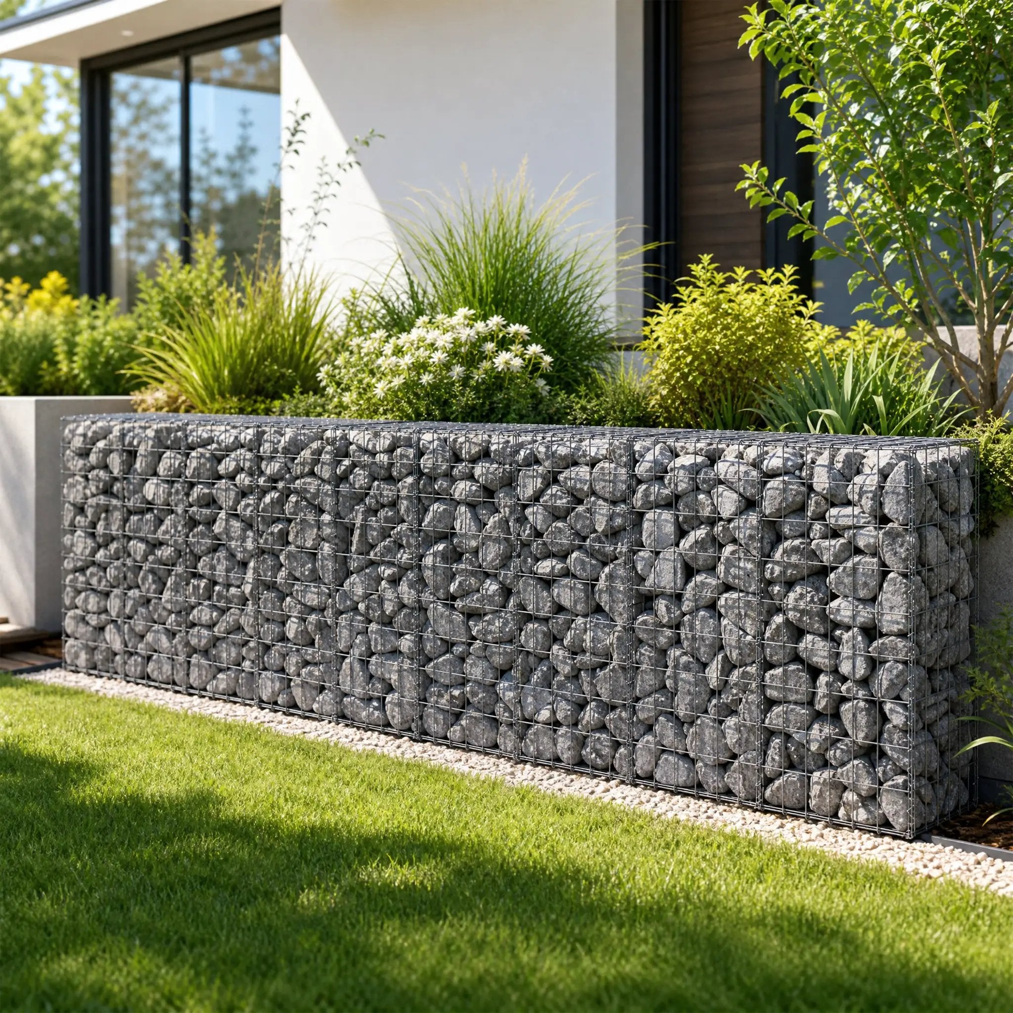 Galvanized Steel Gabion Basket with Dividers by HouseOfZazla