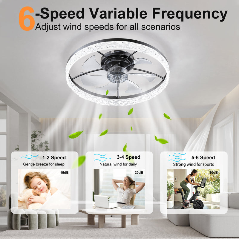 23.6" Ceiling Fan with Lights, Remote and App Control by HouseOfZazla