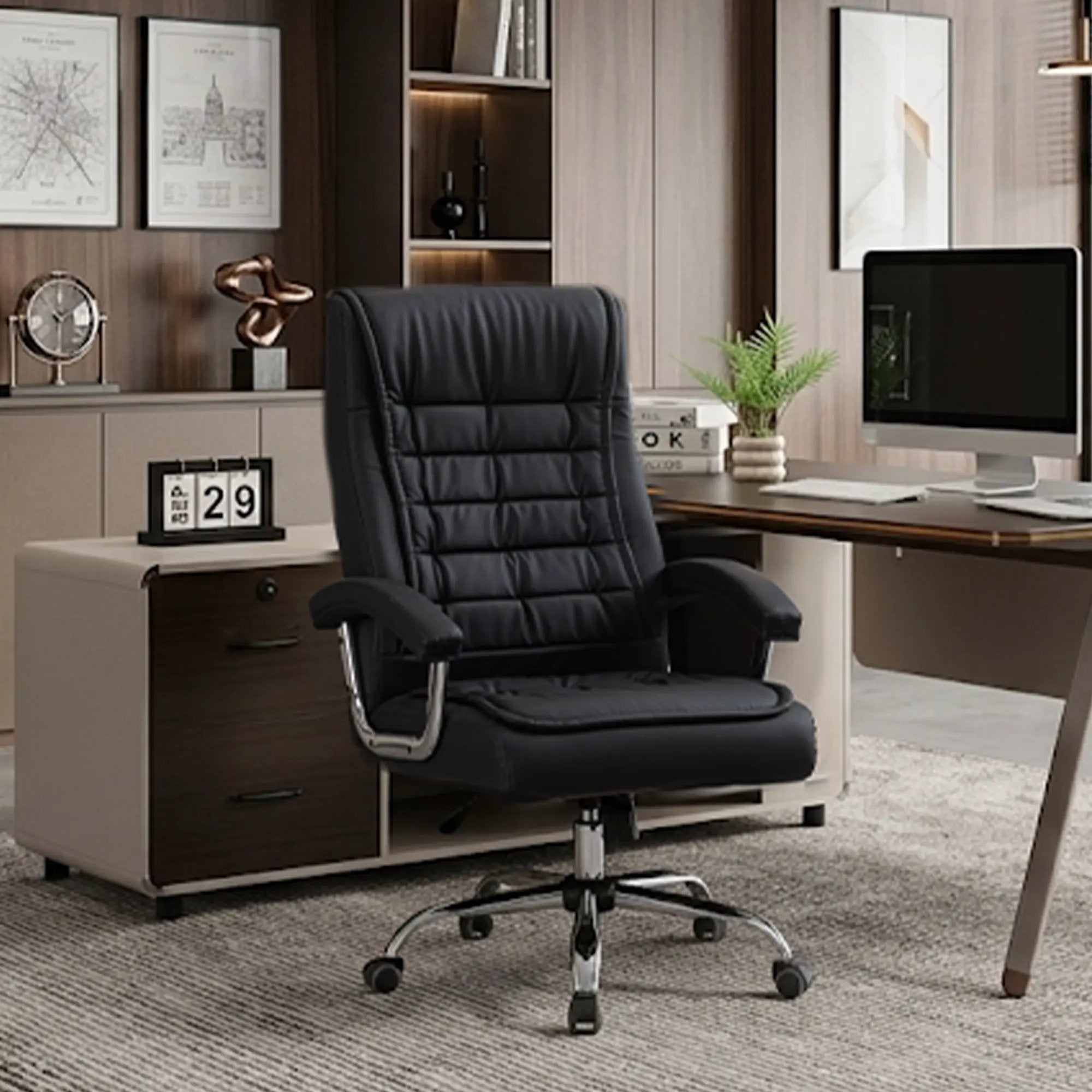 Executive Office Chair - High Back PU Leather Ergonomic Design by HouseOfZazla
