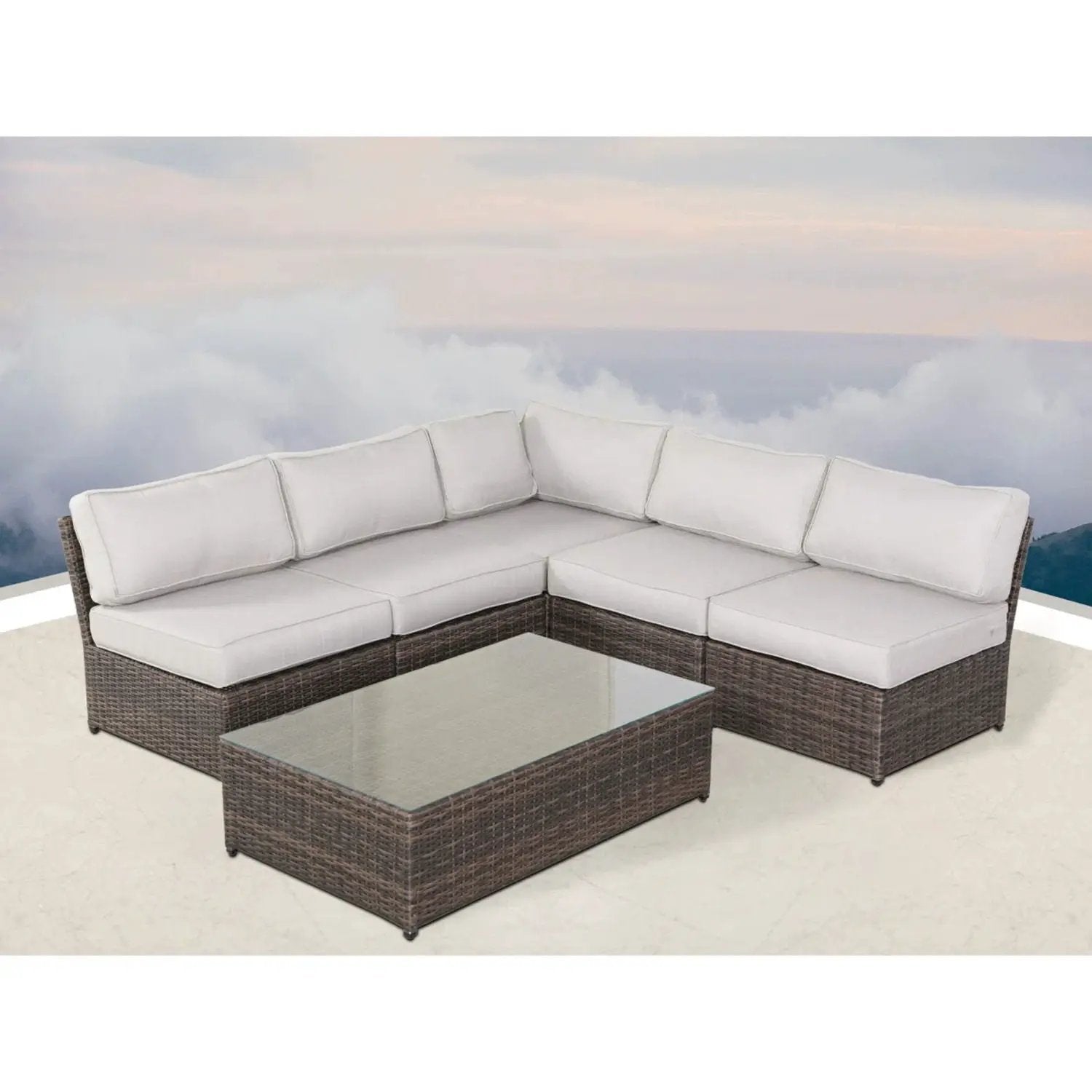 Comfortable Modern Patio Rattan Sectional Set With Cushions by HouseOfZazla