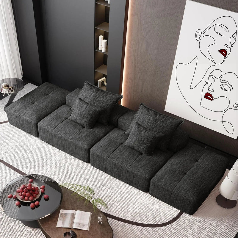Modern Oversized DIY Combination Modular Sectional Sofa With Pillows by HouseOfZazla