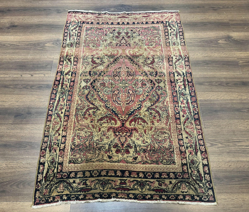 Antique Persian Lavar Rug 3x5, Persian Kerman Rug, Traditional Persian Carpet by Jewel Rugs