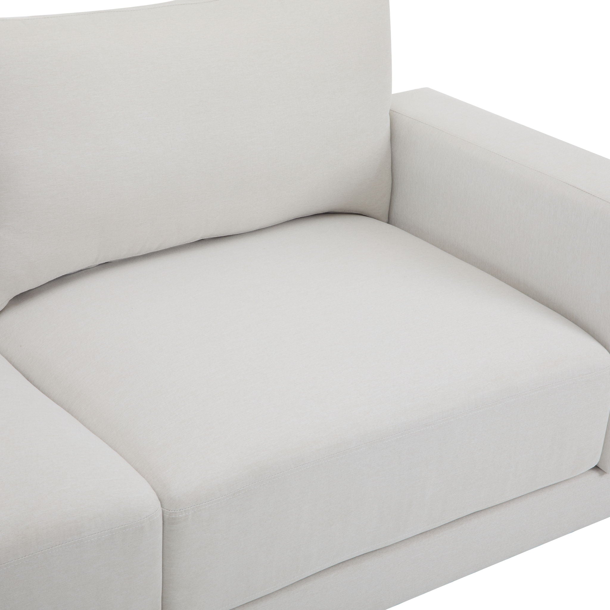 Modern Square Arm Sofa With Soft Fabric Upholstery, Deep Cushions by HouseOfZazla