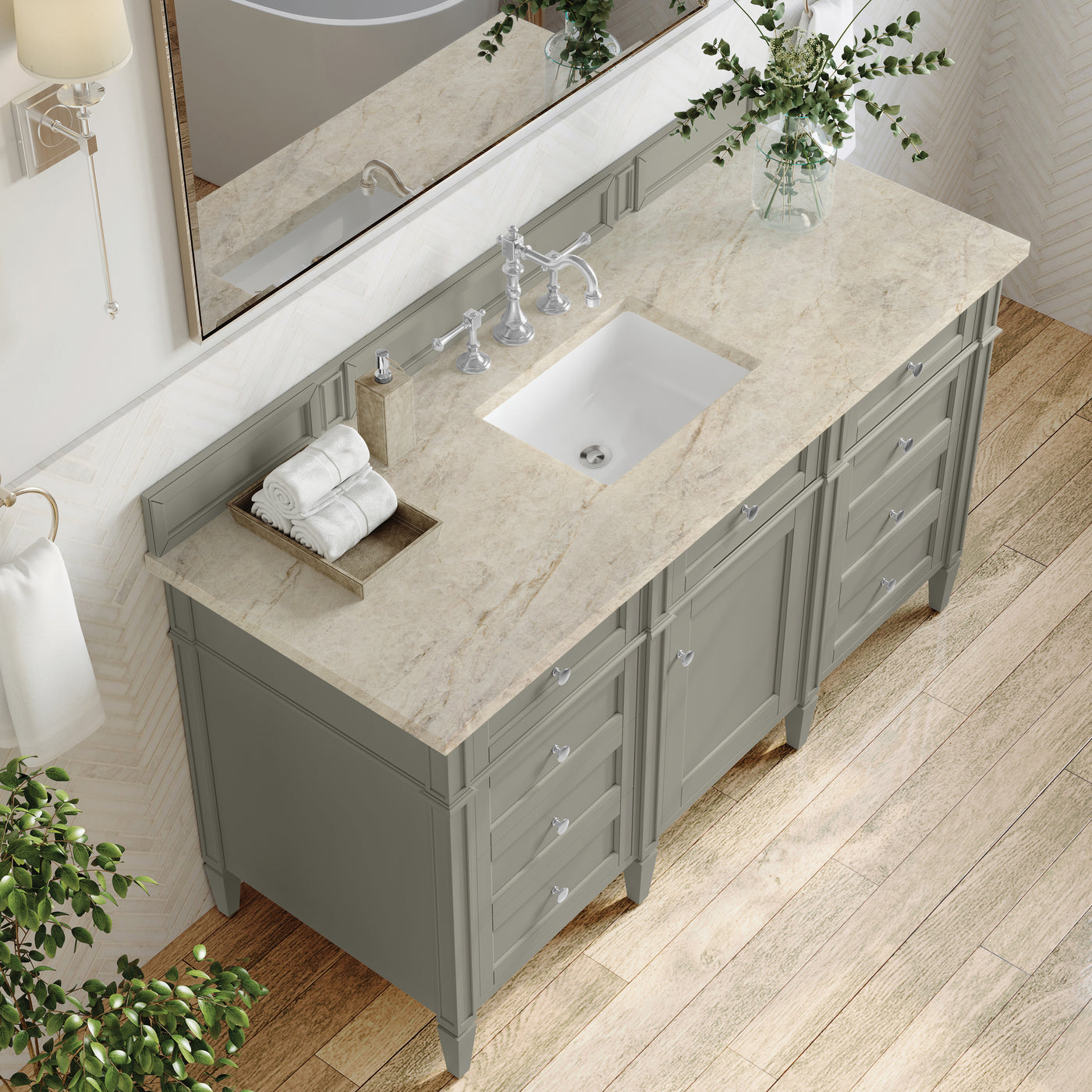James Martin Brittany 60" Single Bathroom Vanity, Urban Gray, view 38