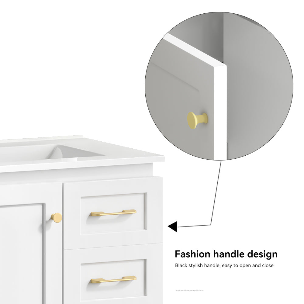 30" White Bathroom Vanity with Abundant Storage by HouseOfZazla