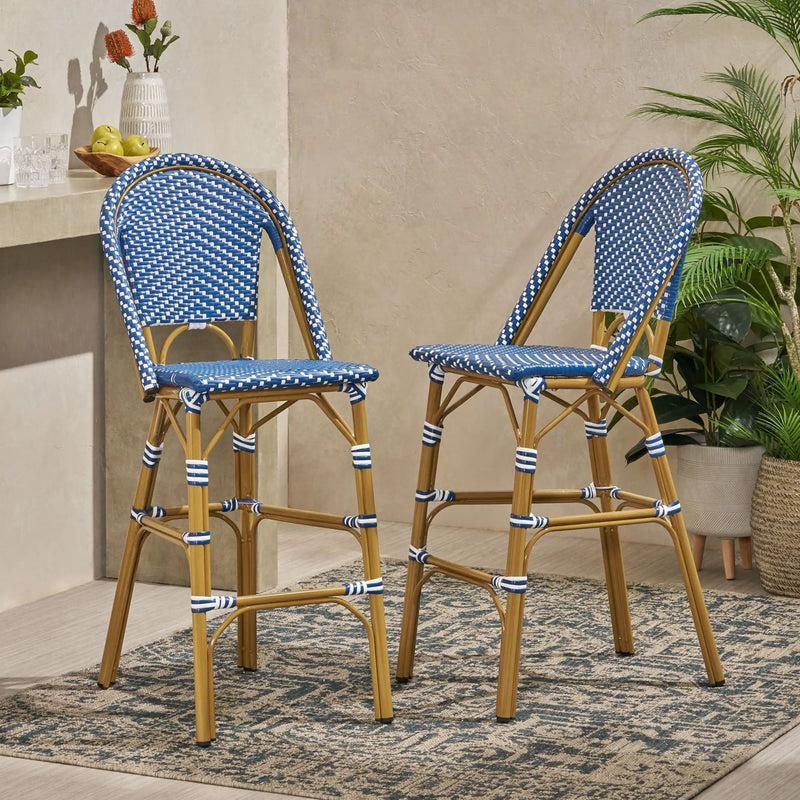 Outdoor PE Rattan French Barstool Set by HouseOfZazla