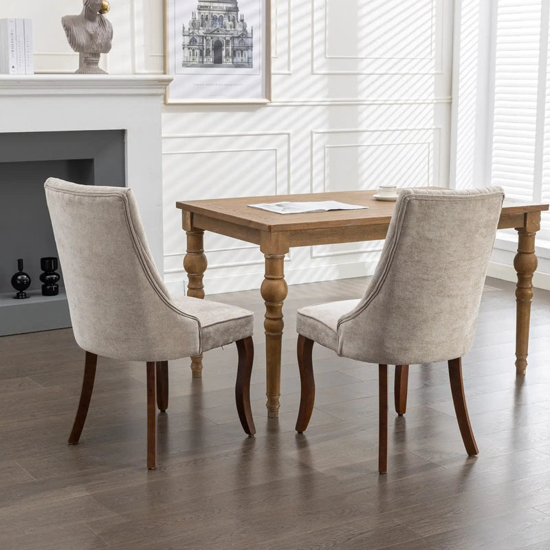 Set of 2 Rayon Cloth Flocking Linen Dining Chairs by BLAKHOM