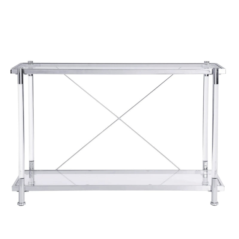 Chrome Glass Sofa Table, Acrylic Side Table, Console Table For Living Room & Bedroom - Chrome by Unique Piece Furniture