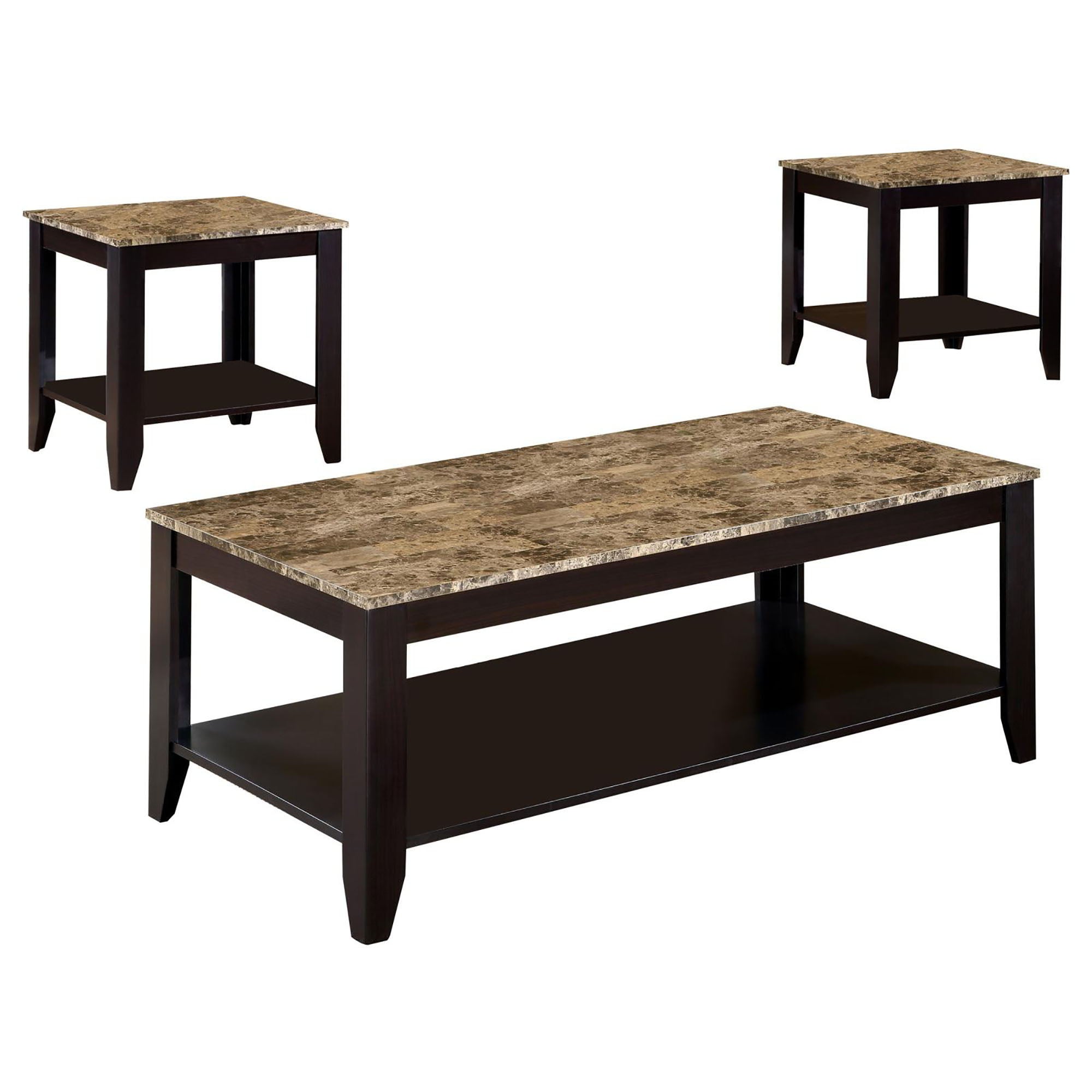 Occasional - Set, 3 Piece Living Room Table Set - Brown by HouseOfZazla