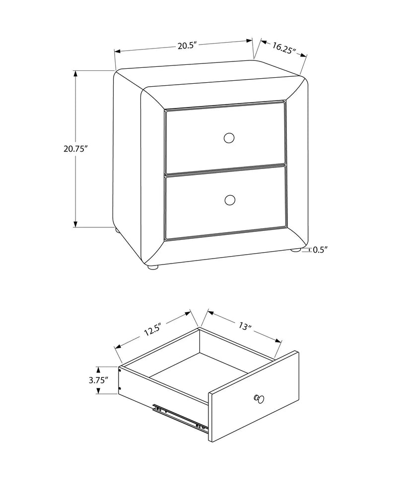 Nightstand With Storage Drawer, Upholstered, Transitional by HouseOfZazla