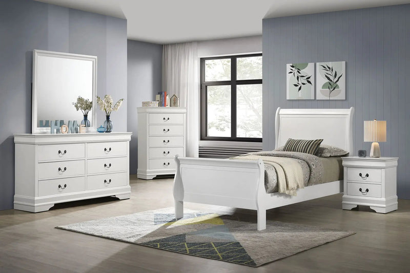 Louis Philippe 5-piece Twin Bedroom Set White by Unique Piece Furniture