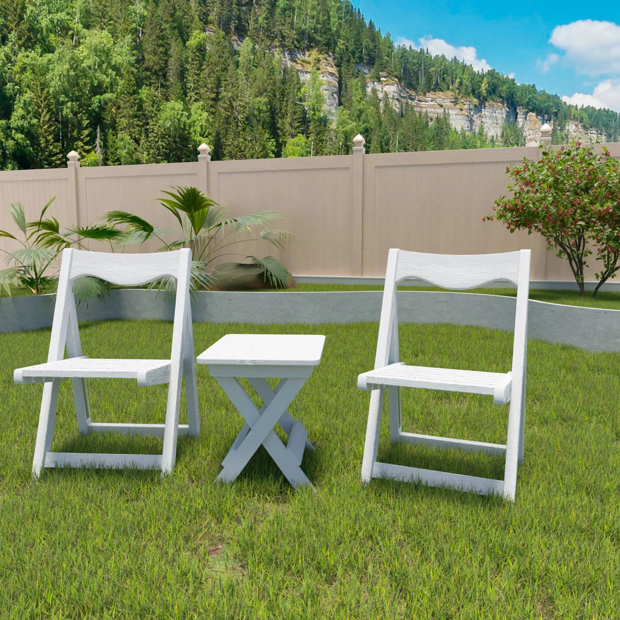 HIPS Foldable Small Table and Chair Set with 2 Chairs and Rectangular Table by HouseOfZazla