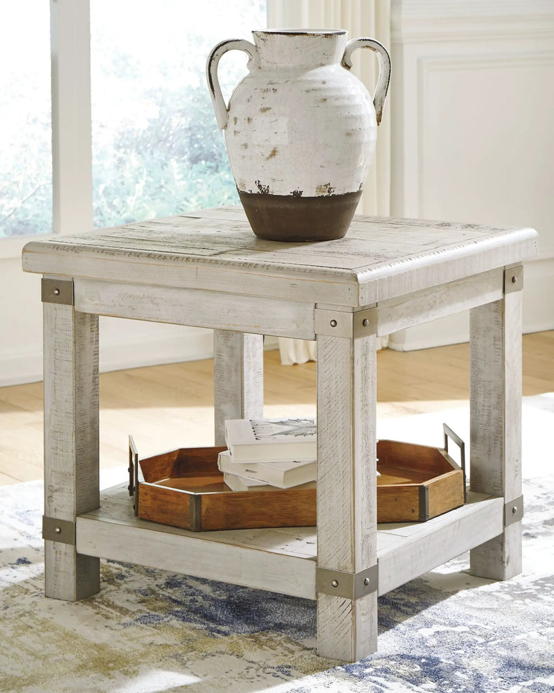 Carynhurst - Rectangular End Table - White Wash Gray by Unique Piece Furniture