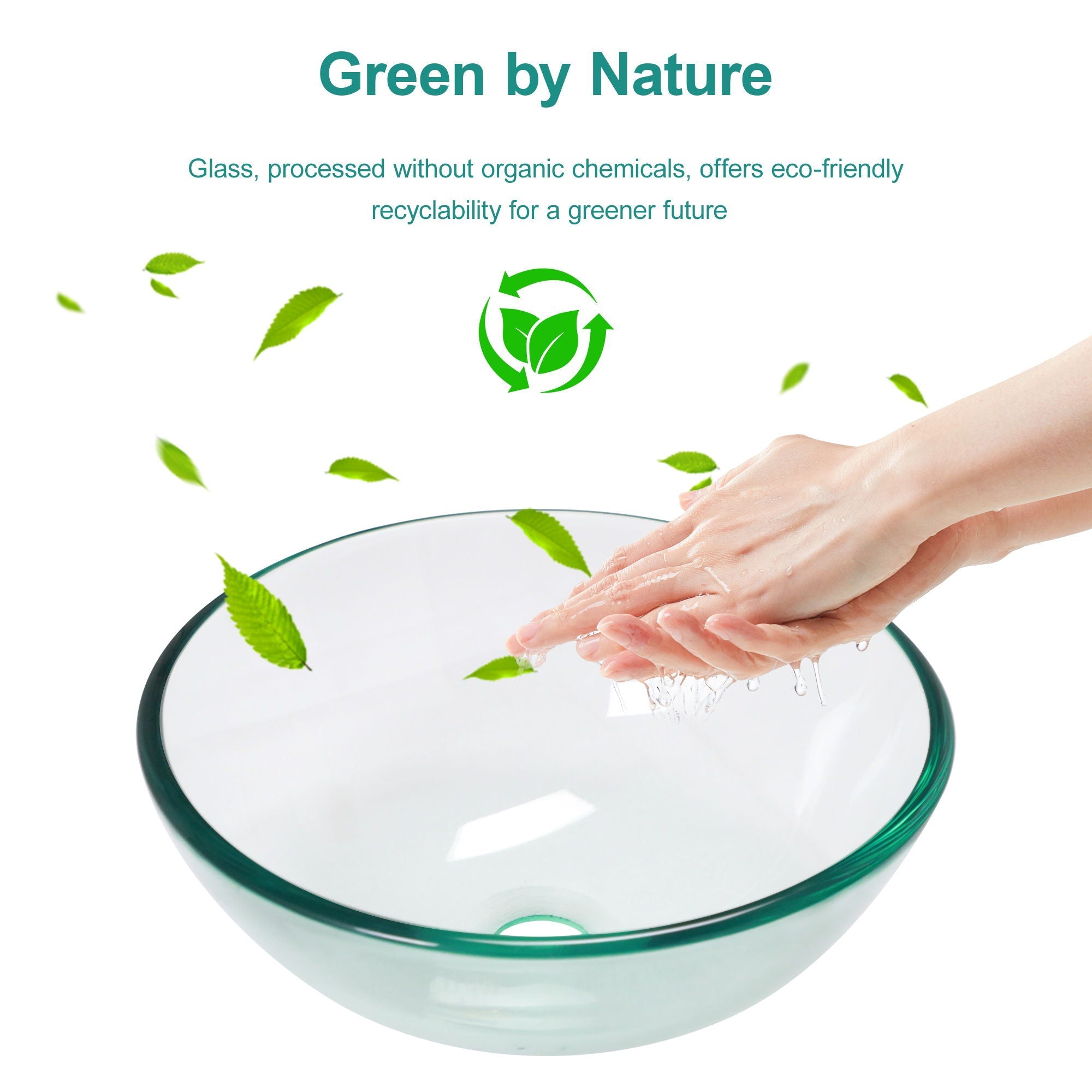 Artistic Tempered Glass Vessel Sink With Pop Up Drain by HouseOfZazla