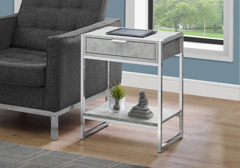 Accent Side Table, Storage Drawer, Spacious Tabletop by Unique Piece Furniture